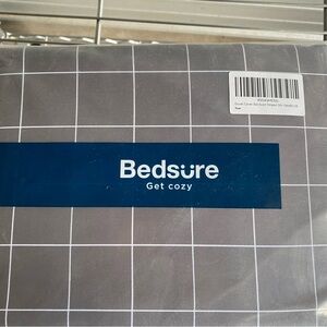 Bedsure Charcoal Grid Duvet Cover Set